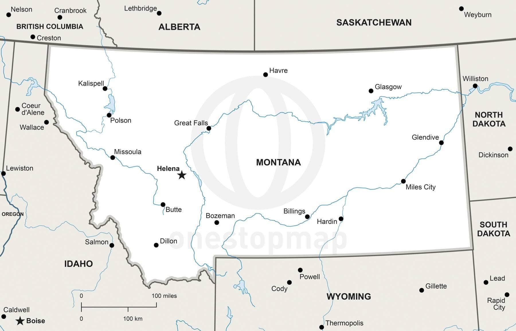 Montana flatbed trucking coverage map